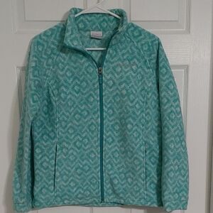 Columbia Kids XL 18-20 Teal Geometric Full-Zip Fleece Jacket